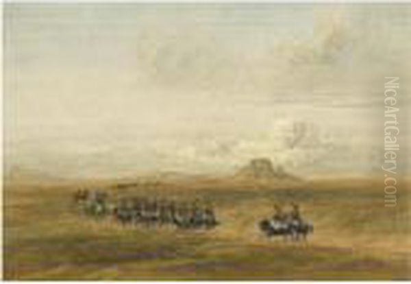 Cavalry Approaching Stirling Castle, Scotland Oil Painting by David I Cox