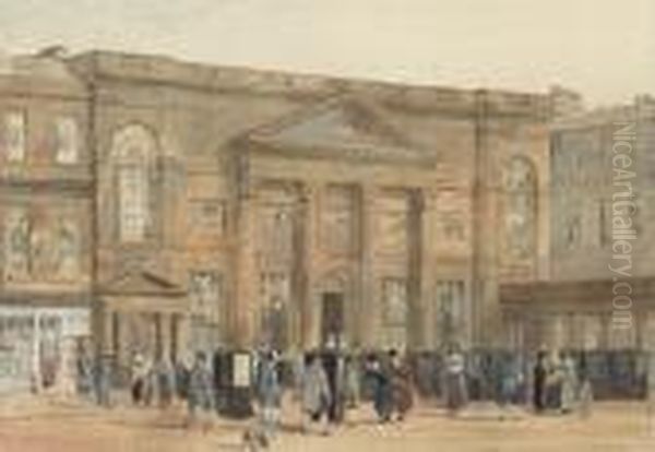 The Pump Room, Bath Oil Painting by David I Cox