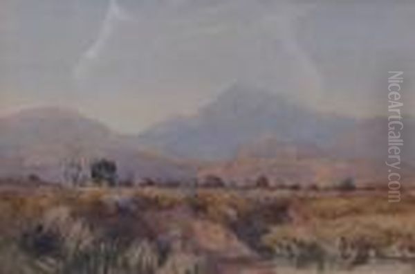 Snr - A View Near Snowdon With Horse And Cart Oil Painting by David I Cox