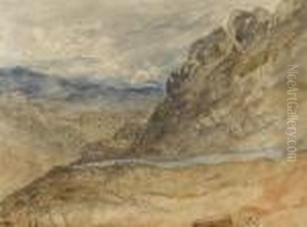 Welsh Mountains Oil Painting by David I Cox