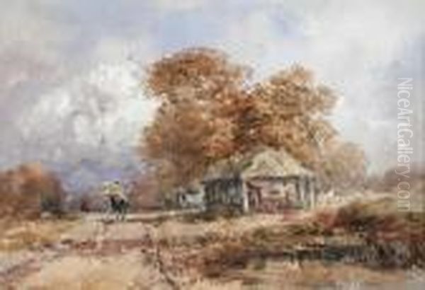 Thecart Shed Oil Painting by David I Cox