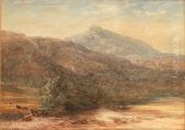 Moel Siabod, North Wales Oil Painting by David I Cox