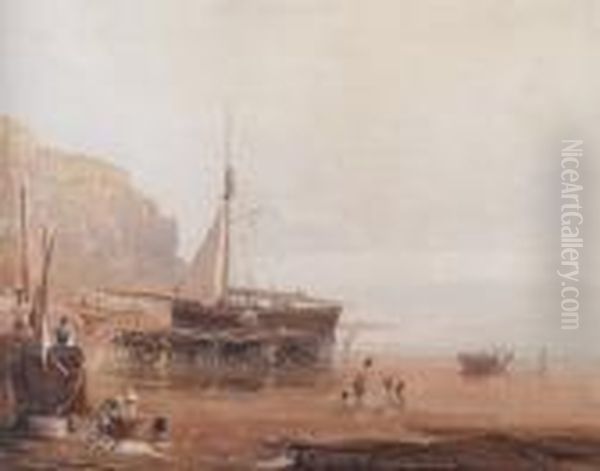 Low Tide Oil Painting by David I Cox