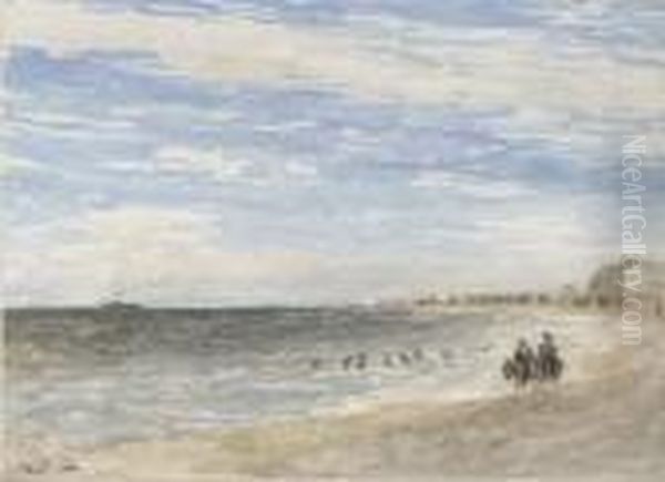 Rhyl Sands Oil Painting by David I Cox