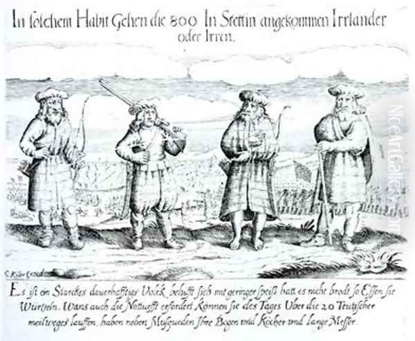 In Such Attire did 800 Irishmen or Lunatics Arrive in Stettin Oil Painting by Georg Koler