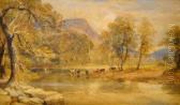 On The Conway Oil Painting by David Cox