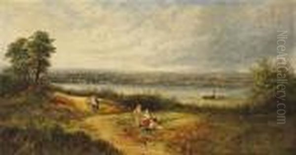 Landschaft An Der Themse Oil Painting by David Cox