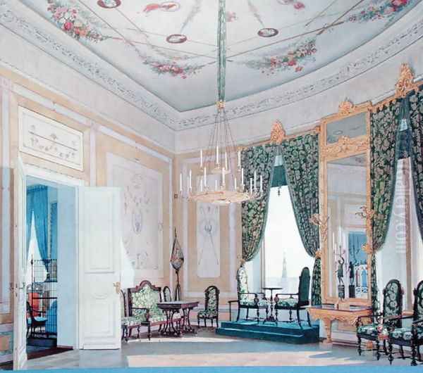 Drawing Room in the Nikolai Tchudov Palace in the Kremlin Oil Painting by Fedor Andreevich Klages