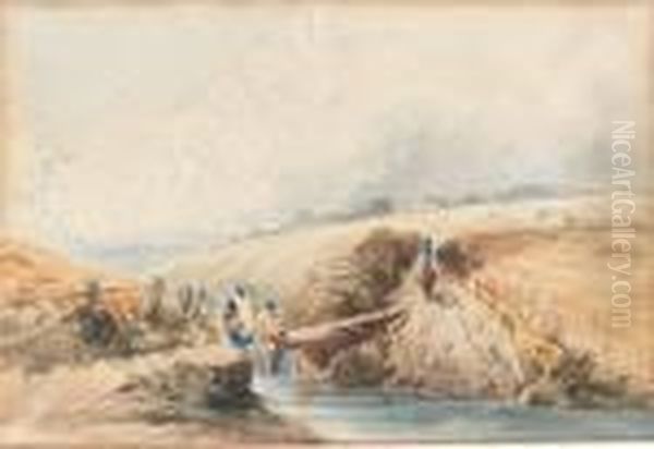 Landskap Oil Painting by David Cox