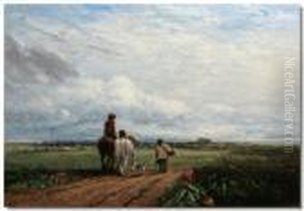 Going To The Hayfield Oil Painting by David Cox