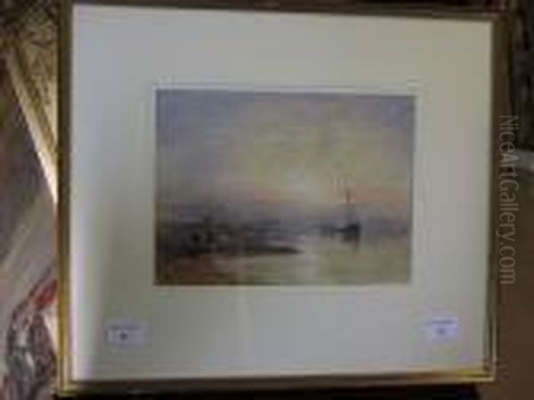 Seashore Scene Oil Painting by David Cox