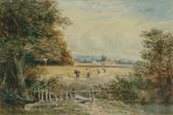 Harvesting Oil Painting by David Cox