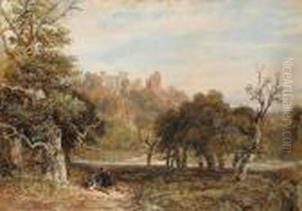 Hardwick Park, Derbyshire Oil Painting by David Cox