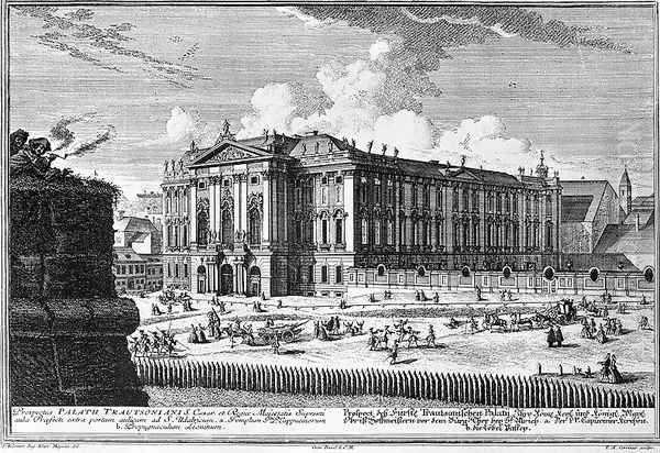 View of the Trautson Palace built for Count Johann Leopold Donat Trautson Oil Painting by Salomon Kleiner