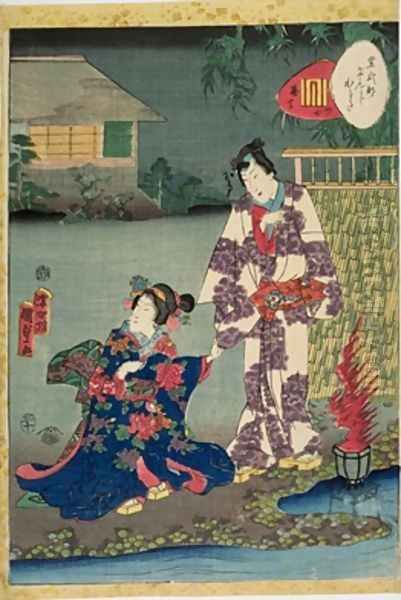 Kararabi Oil Painting by Utagawa Kunisada II