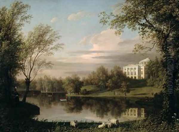 View of the Pavlovsk Palace Oil Painting by Carl Ferdinand von Kugelgen