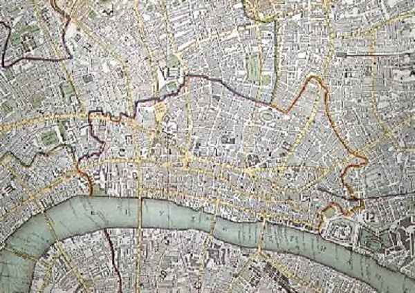 Map of London Oil Painting by Charles Knight