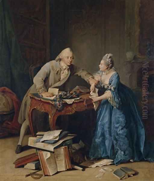 Trigonometric Dispute Oil Painting by Georg Melchior Kraus