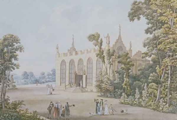 Gothic Chapel in the Ducal Park near Weimar Oil Painting by Georg Melchior Kraus