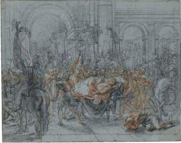 Study For The Funeral Of Pallas Oil Painting by Antoine Coypel