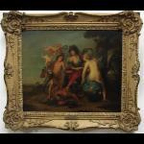 Apollo And Marsayas Oil Painting by Antoine Coypel