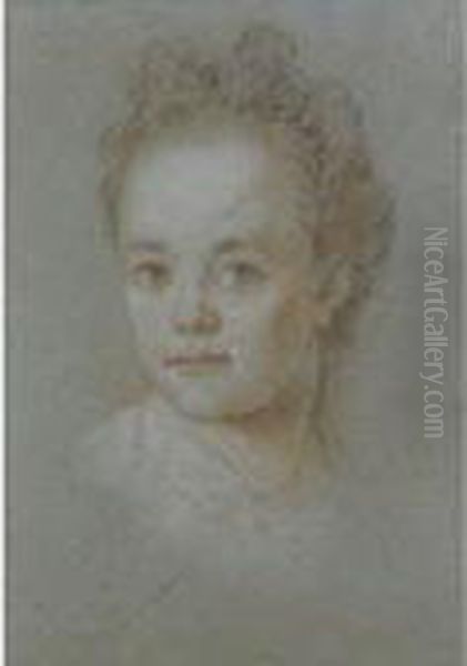 Study Of The Head Of A Child Oil Painting by Antoine Coypel