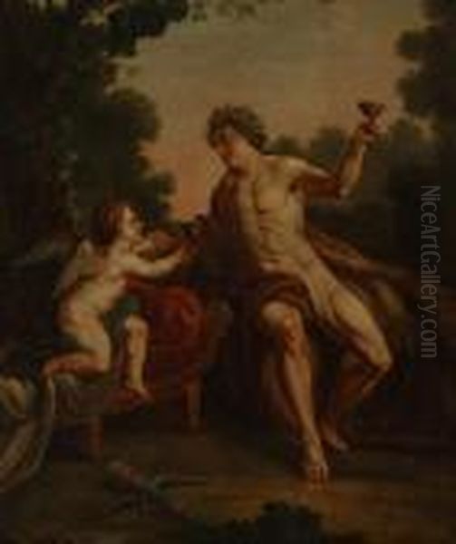 Bacchus Et L'amour Oil Painting by Antoine Coypel