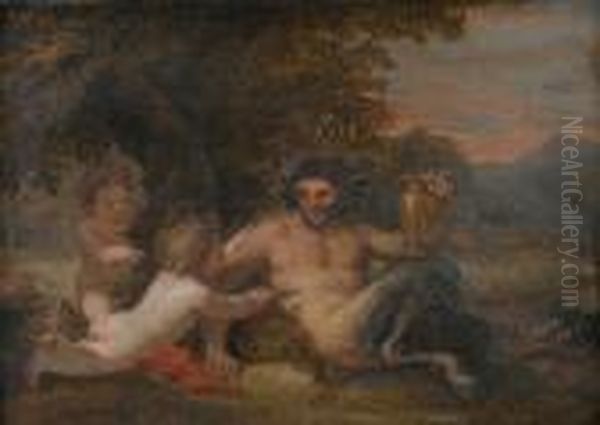 A Bacchanale Oil Painting by Antoine Coypel