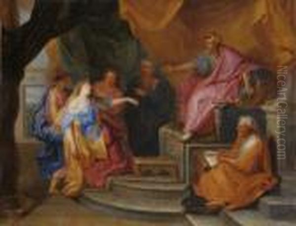 L'evanouissement D'esther Oil Painting by Antoine Coypel