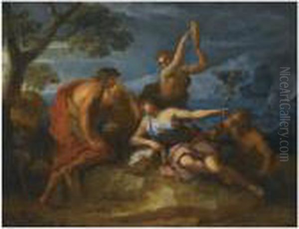 Bacchus And Ariadne Oil Painting by Antoine Coypel