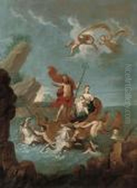 The Triumph Of Neptune And Amphitrite Oil Painting by Antoine Coypel