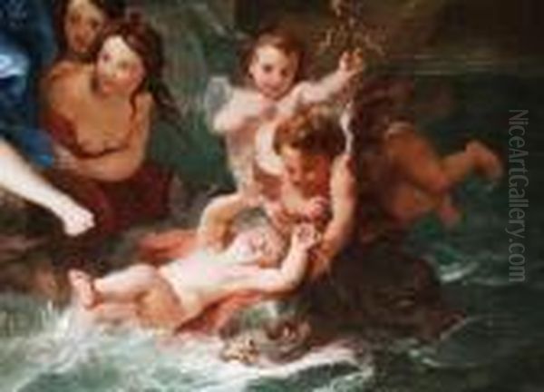 Die Schone Galatea Wird Vom Zyklopen Oil Painting by Antoine Coypel