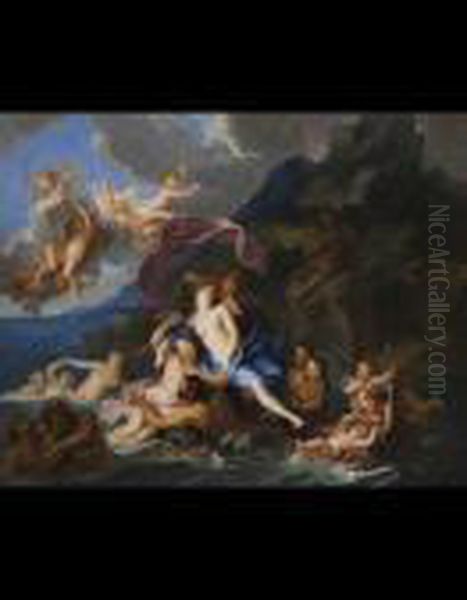 Il Trionfo Di Galatea Oil Painting by Antoine Coypel