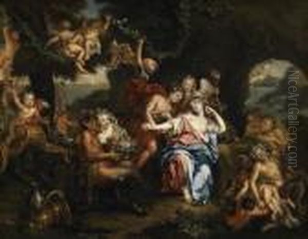 Bacchus And Ariadne Oil Painting by Antoine Coypel