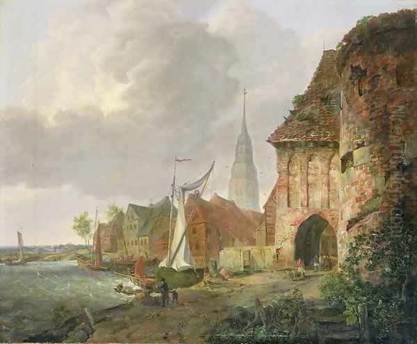 The March Gate in Buxtehude Oil Painting by Adolph Kiste