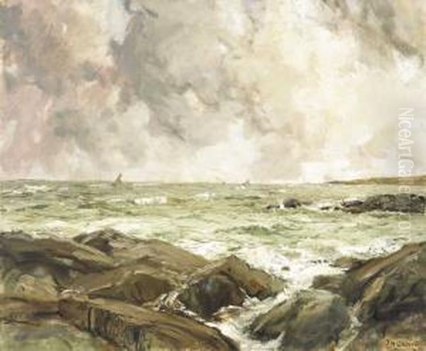 North-east Wind On The Antrim Coast Oil Painting by James Humbert Craig