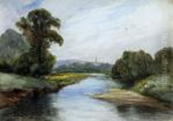 Riverscape Oil Painting by James Humbert Craig