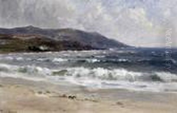 Coastal Scene With Remote Cottages Oil Painting by James Humbert Craig