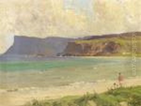 By The Beach Near Rockport, Co. Antrim Oil Painting by James Humbert Craig