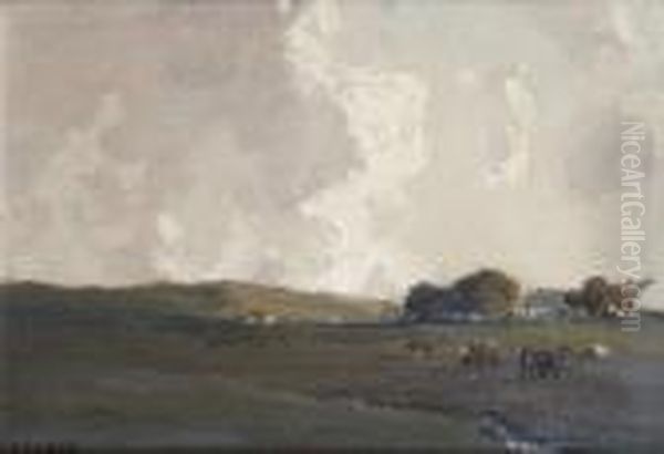 Cattle In Landscape Oil Painting by James Humbert Craig