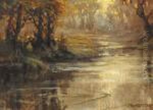 River At Sunset Oil Painting by James Humbert Craig