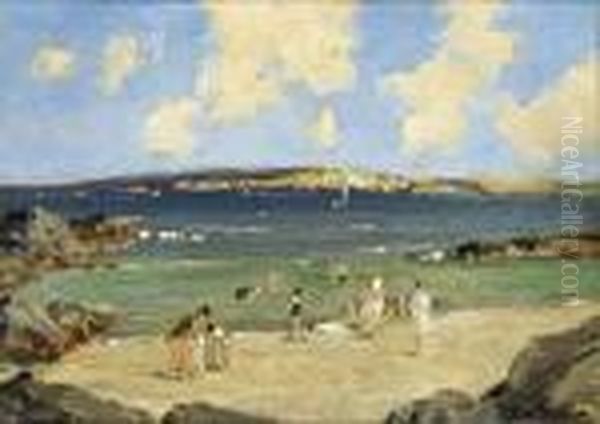 Bathers At Bunbeg Oil Painting by James Humbert Craig