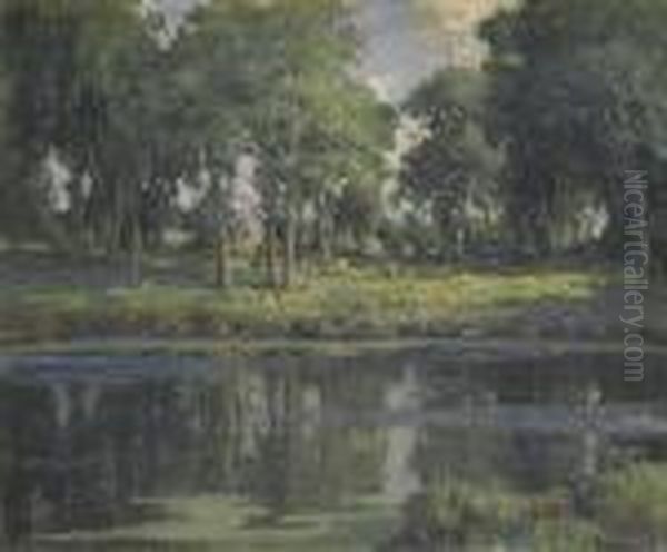 Grazing Across The River Oil Painting by James Humbert Craig