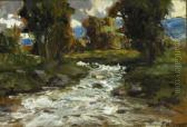 Brabhagh Burn, The Glens Of Antrim Oil Painting by James Humbert Craig