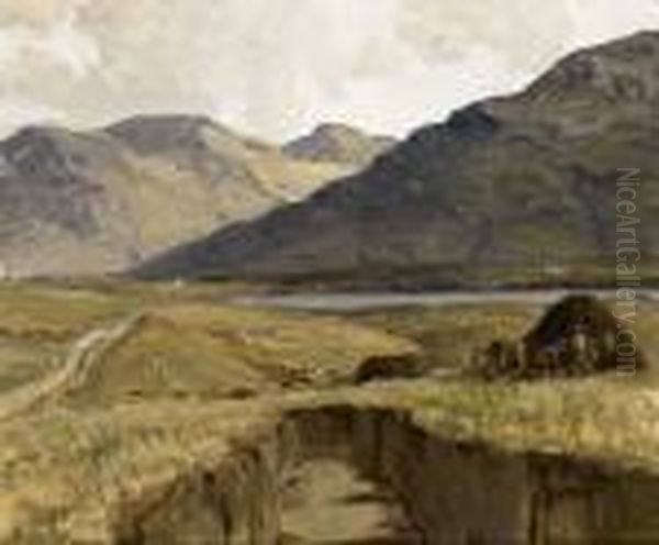 Turf Banks, Connemara Oil Painting by James Humbert Craig