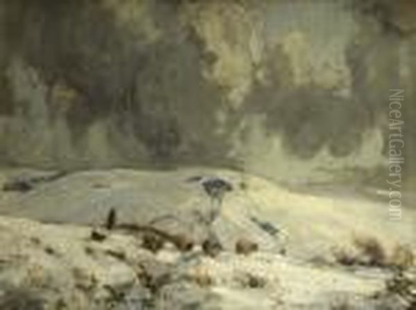 November Snow, Glendun Oil Painting by James Humbert Craig