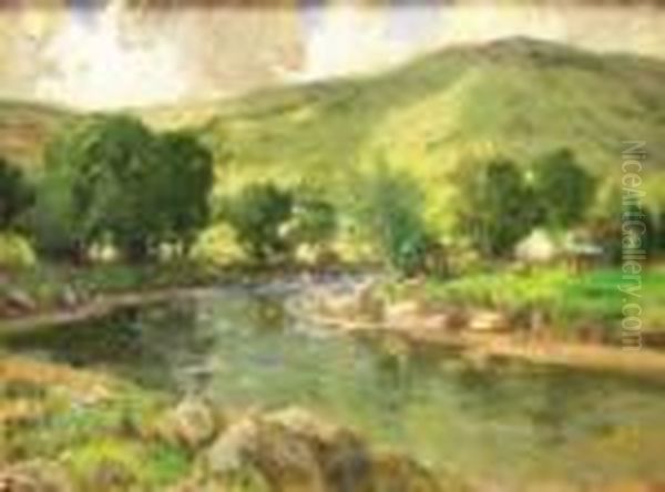 The River Dun Oil Painting by James Humbert Craig