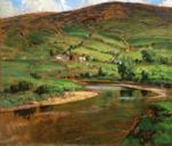 River Landscape, The Antrim Glens Oil Painting by James Humbert Craig