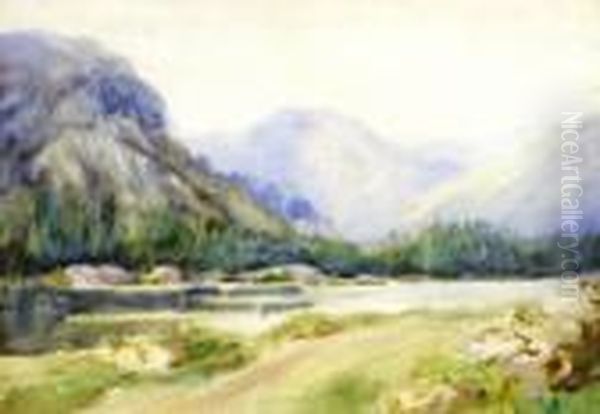 River Landscape Oil Painting by James Humbert Craig