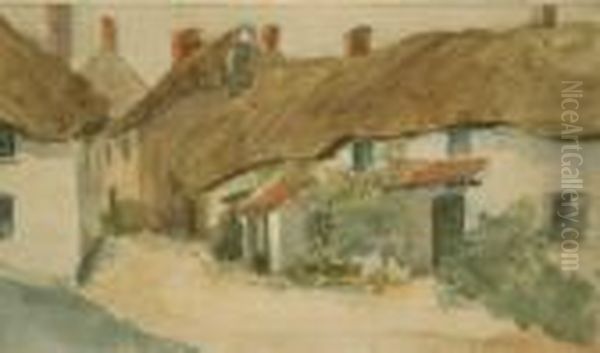 Village Street Oil Painting by James Humbert Craig